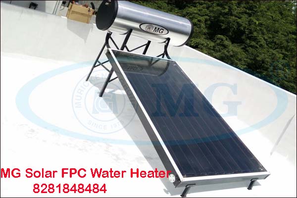 MG Solar water heater, Murickens Thermal solar water heating device,  Murickens solar water heating unit, flat plate collector(FPC), evacuated  tube collector(ETC), Murickens pressurized water heater, evacuated tube solar  water heating equipment, MG
